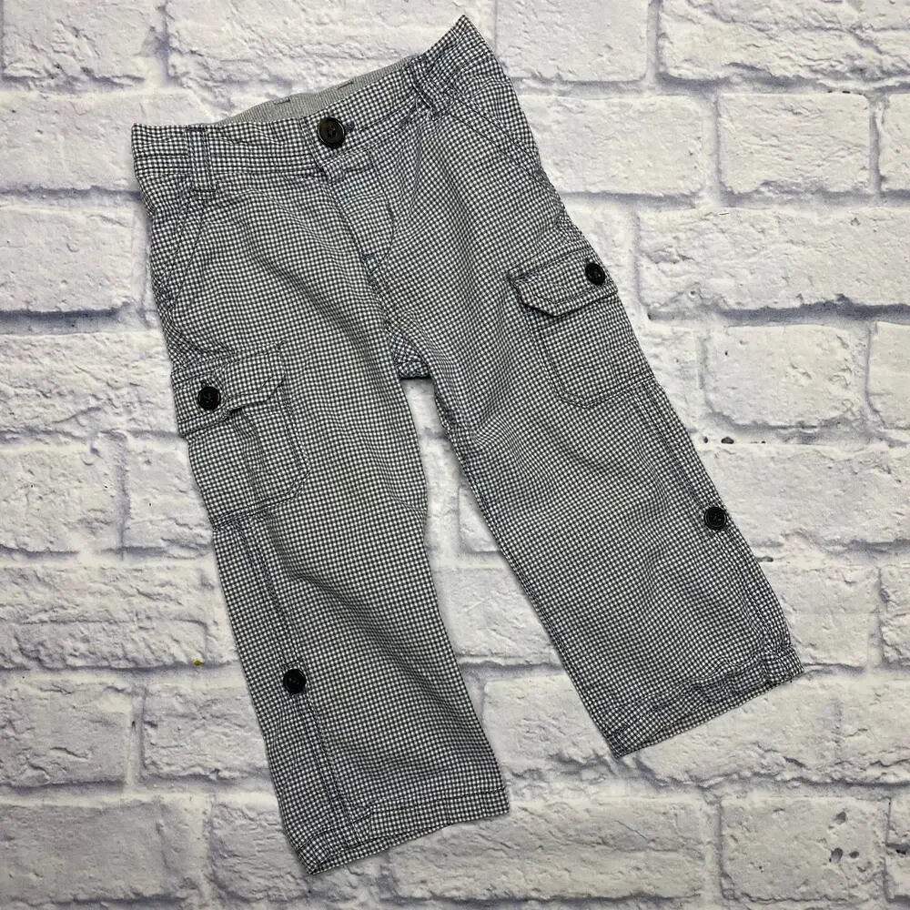 babyGap Plaid Pants/Capri's in Blue/White